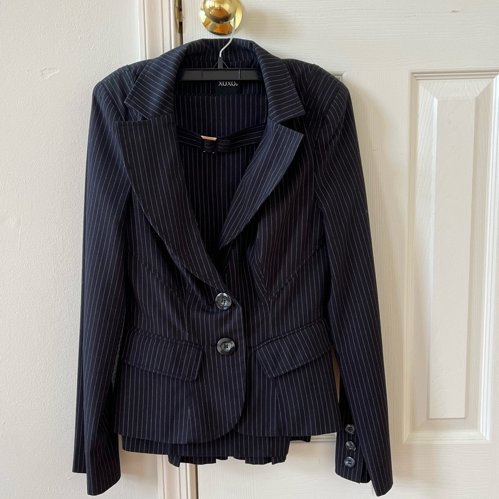 Pinstripe skirt suit